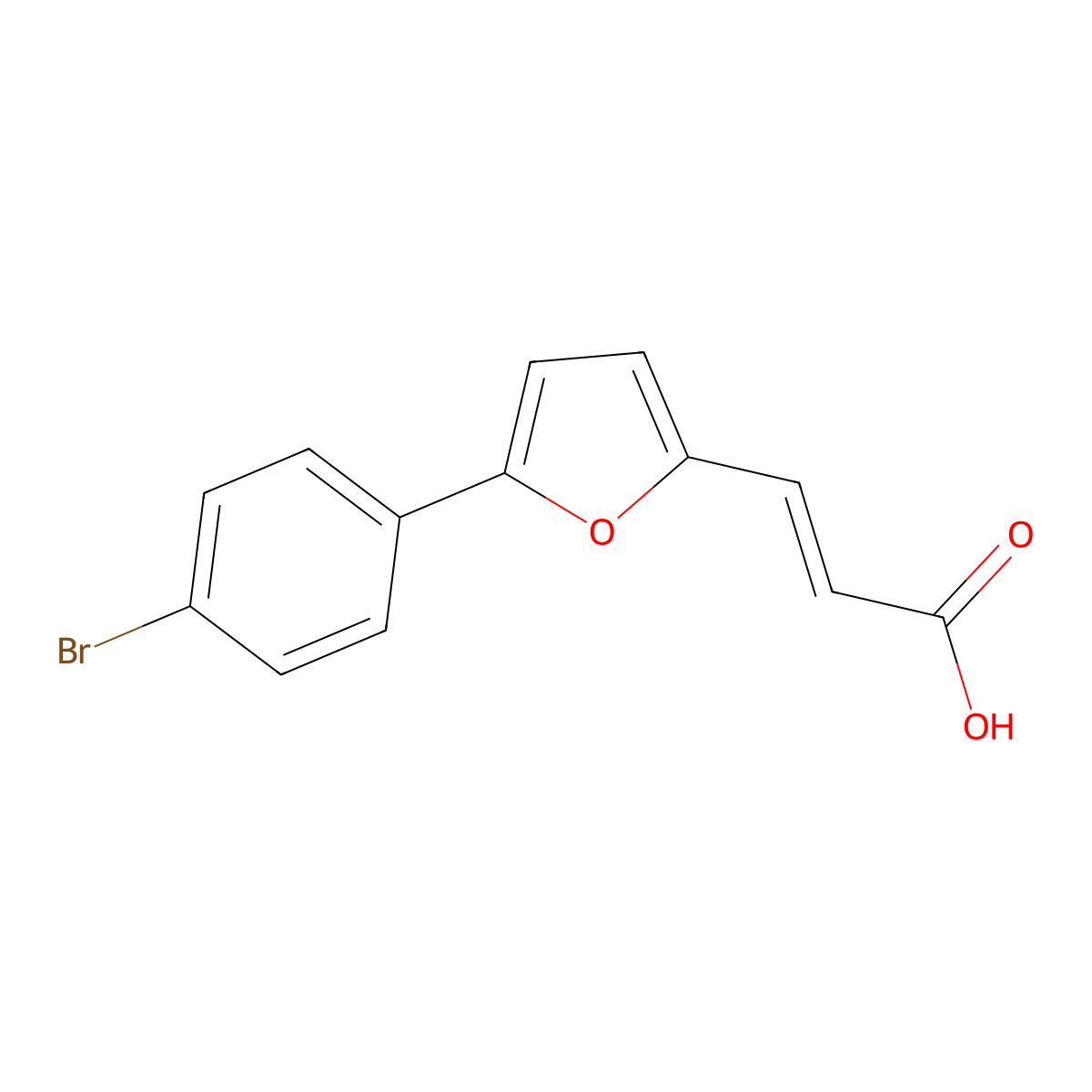 (2E)-3-[5-(4-bromophenyl)furan-2-yl]prop-2-enoic acid molecular structure, CAS 62806-35-3