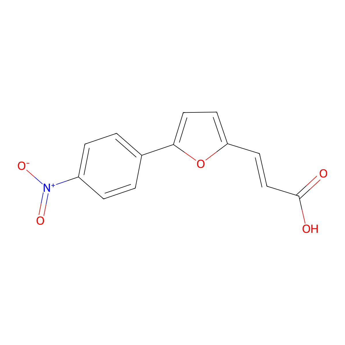 (E)-3-(5-(4-nitrophenyl)furan-2-yl)acrylic acid molecular structure, CAS 62806-39-7