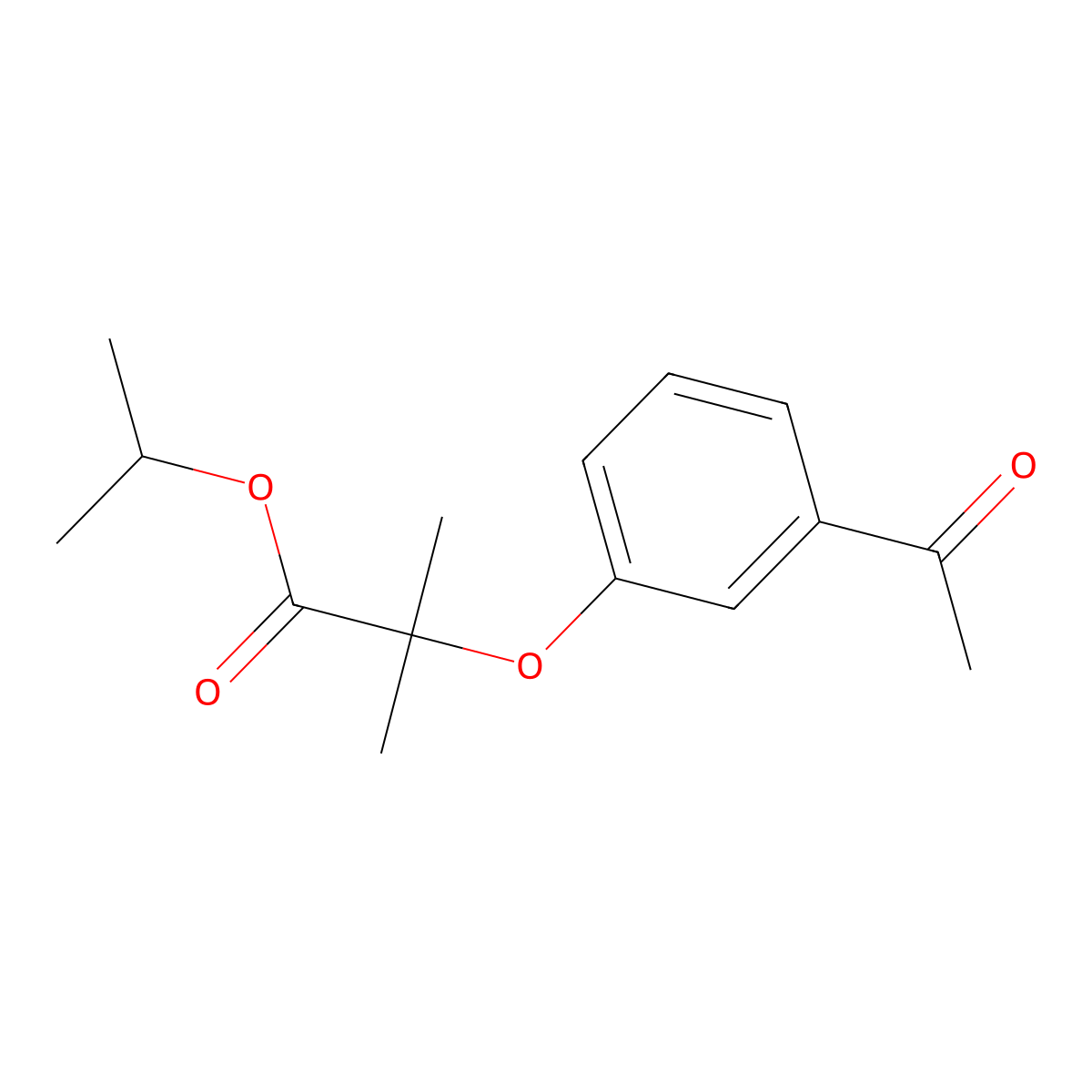 Propan-2-yl 2-(3-acetylphenoxy)-2-methylpropanoate molecular structure, CAS 62809-83-0