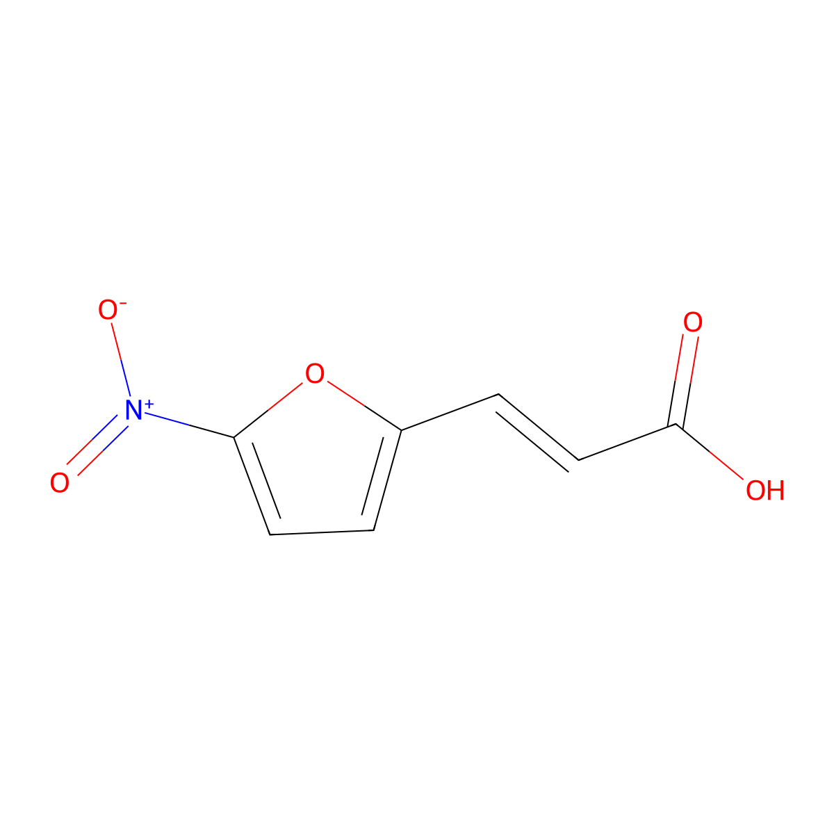 3-(5-Nitro-2-furyl)acrylic acid molecular structure, CAS 6281-23-8
