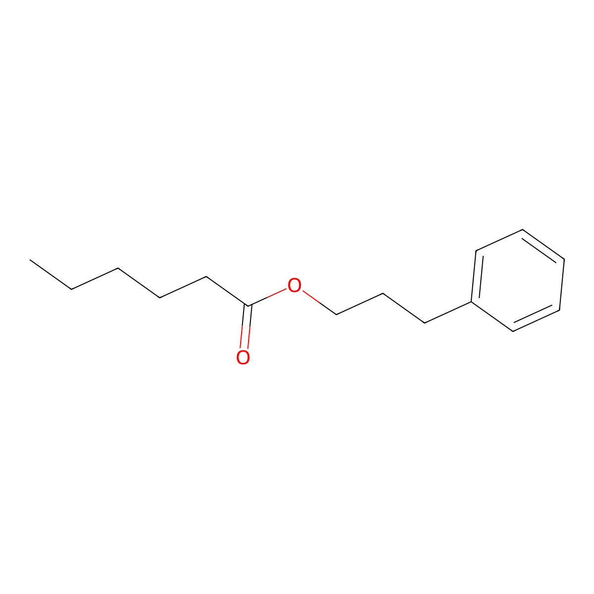 3-Phenyl propyl hexanoate molecular structure, CAS 6281-40-9