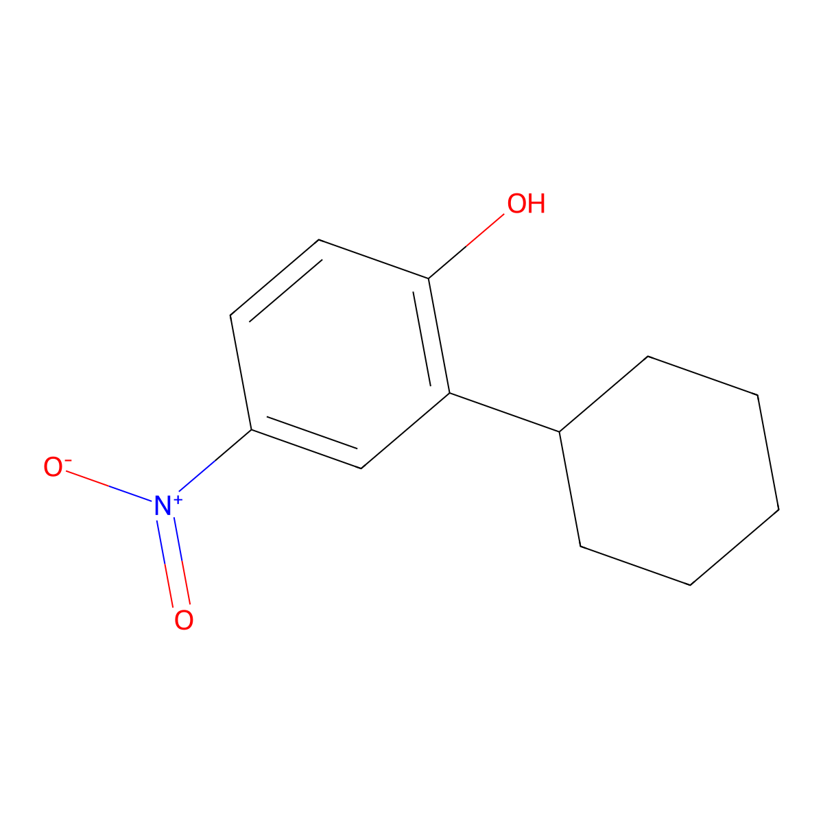 2-Cyclohexyl-4-nitrophenol molecular structure, CAS 6281-53-4