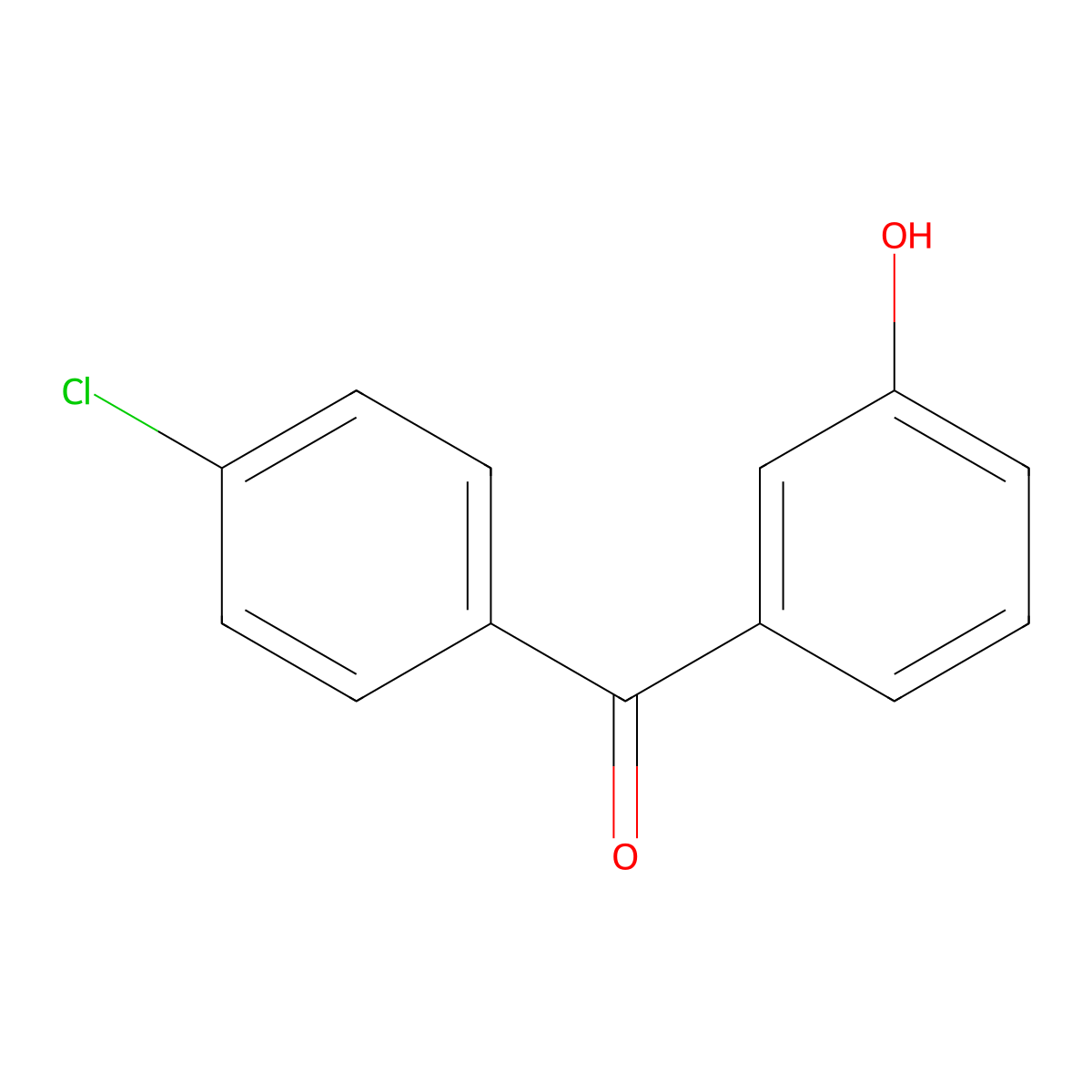 (4-Chlorophenyl)(3-hydroxyphenyl)methanone molecular structure, CAS 62810-39-3