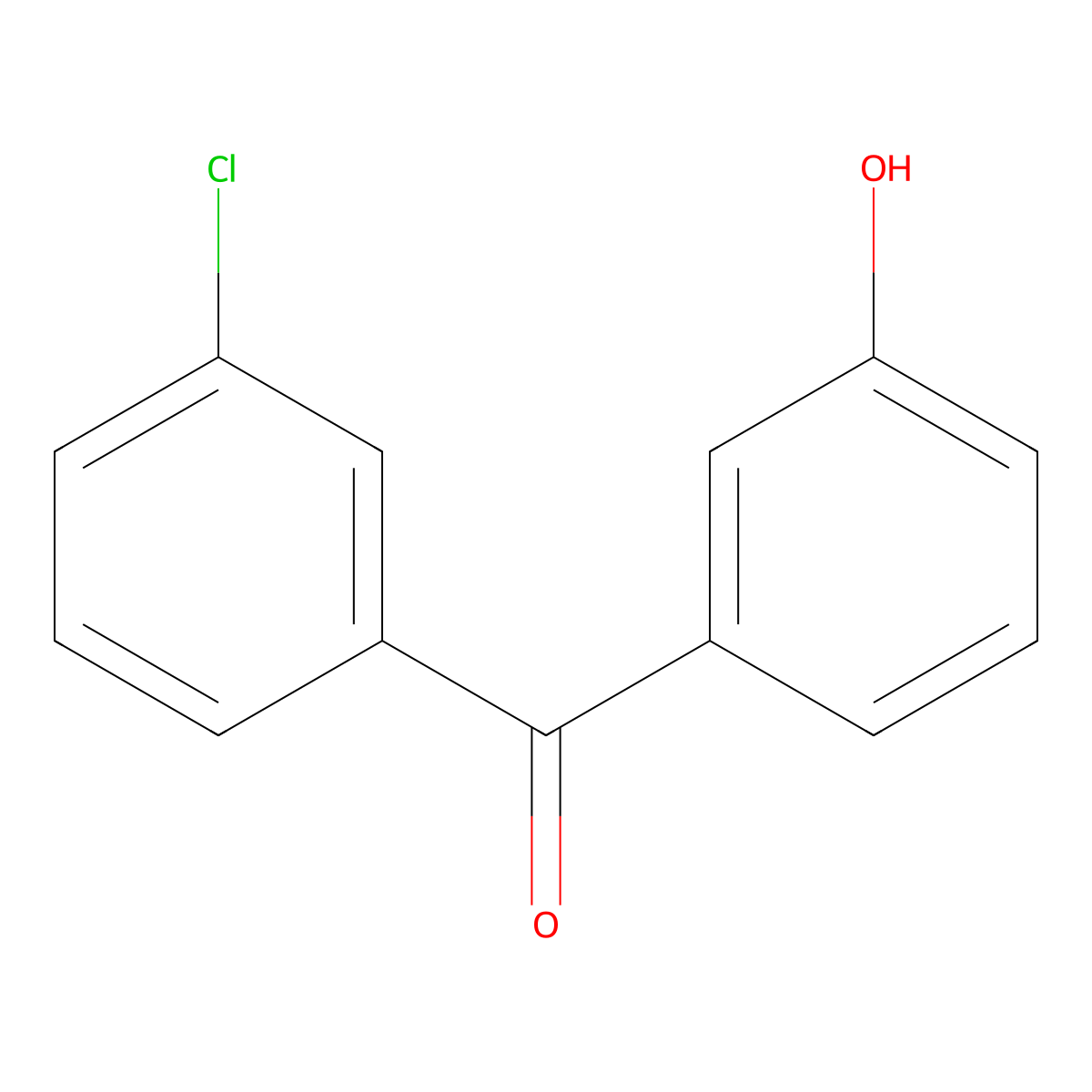 (3-Chlorophenyl)(3-hydroxyphenyl)methanone molecular structure, CAS 62810-42-8