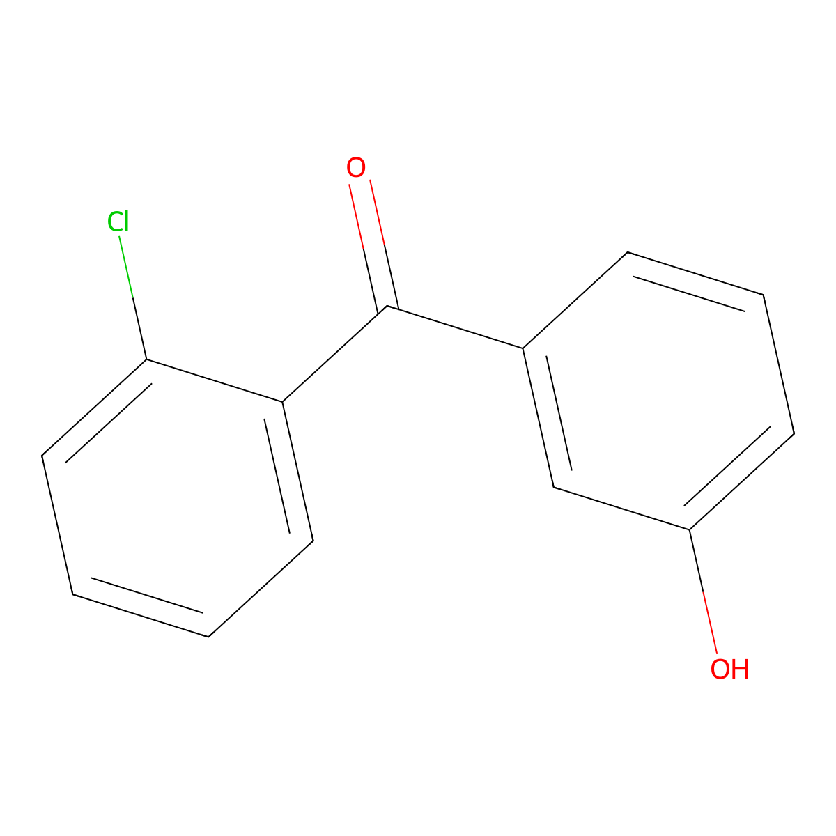 (2-Chlorophenyl)(3-hydroxyphenyl)methanone molecular structure, CAS 62810-53-1