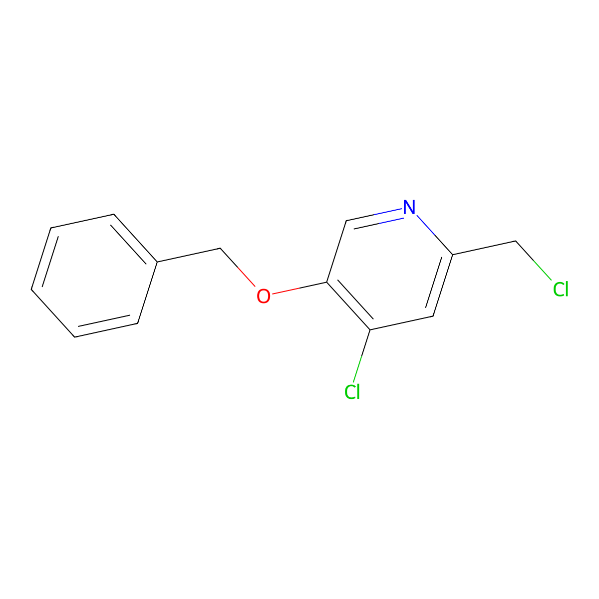 5-(Benzyloxy)-4-chloro-2-(chloromethyl)pyridine molecular structure, CAS 62811-98-7