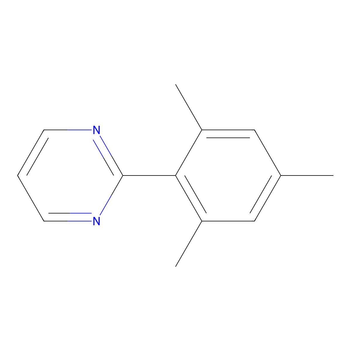 2-Mesitylpyrimidine molecular structure, CAS 62812-74-2