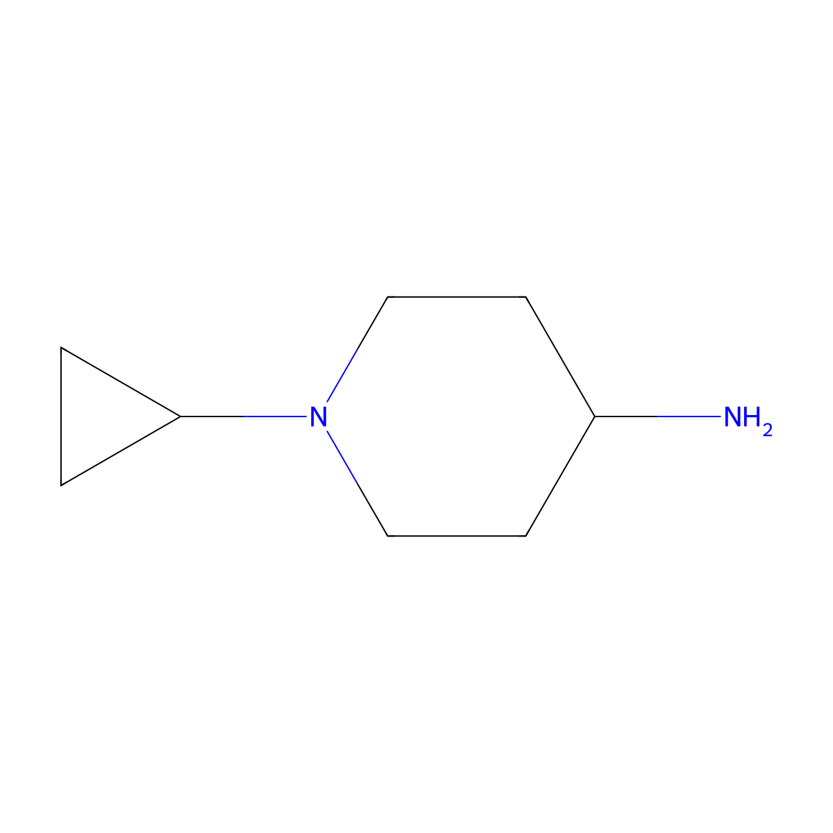 1-Cyclopropylpiperidin-4-amine molecular structure, CAS 62813-02-9
