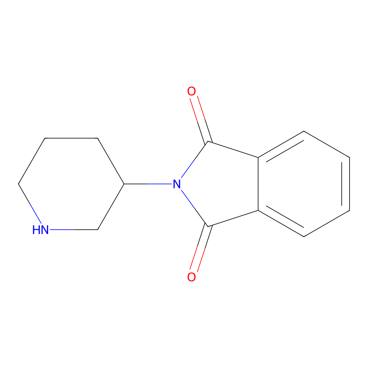 2-(Piperidin-3-yl)-1H-isoindole-1,3(2H)-dione molecular structure, CAS 62813-09-6