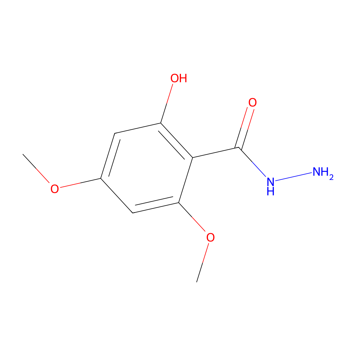 2-Hydroxy-4,6-dimethoxybenzohydrazide molecular structure, CAS 62814-07-7
