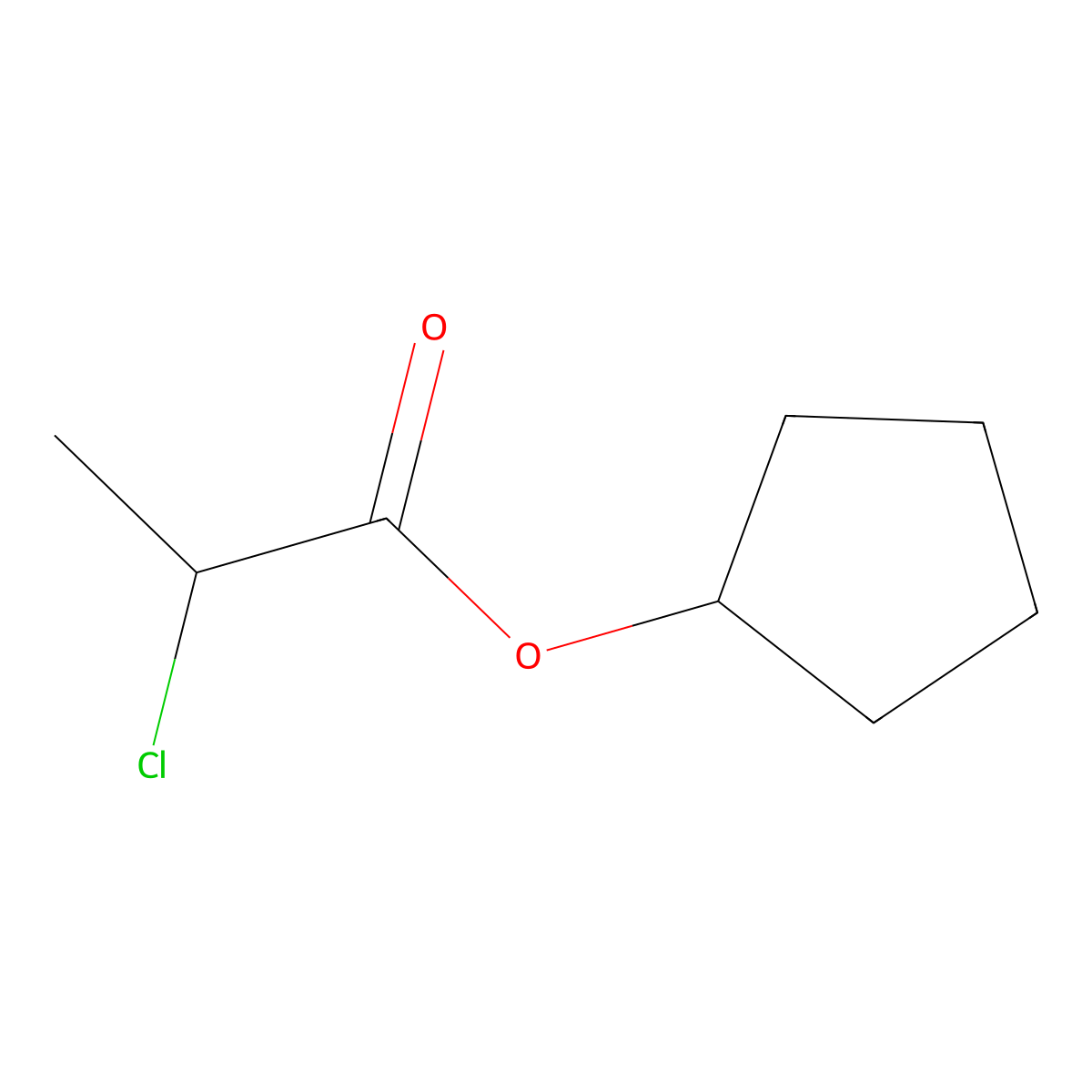Cyclopentyl 2-chloropropanoate molecular structure, CAS 6282-83-3