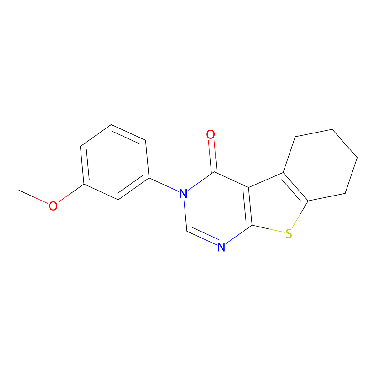 3-(3-Methoxyphenyl)-5,6,7,8-tetrahydro-[1]benzothiolo[2,3-d]pyrimidin-4-one molecular structure, CAS 62821-71-0
