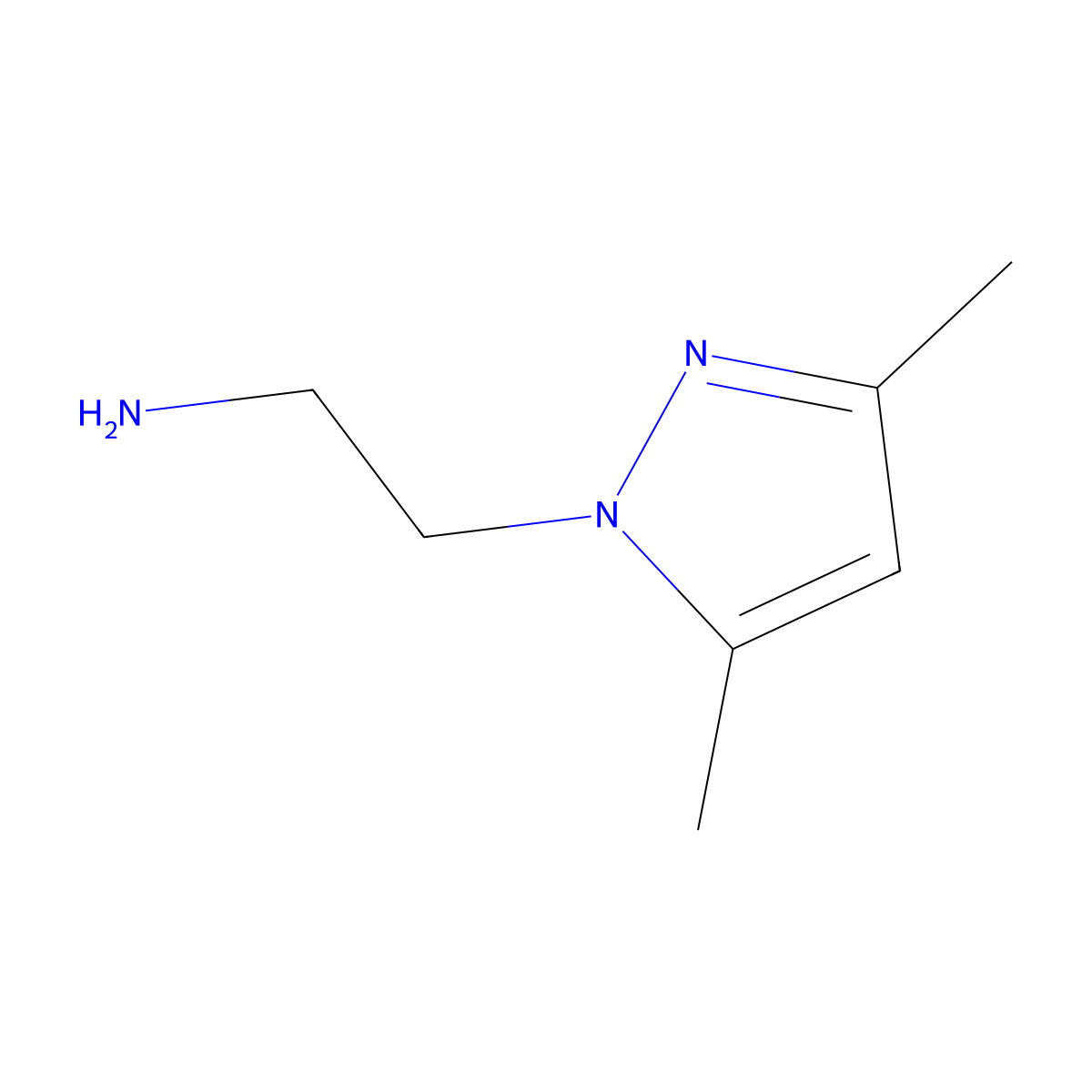 2-(3,5-dimethyl-1H-pyrazol-1-yl)ethan-1-amine molecular structure, CAS 62821-88-9