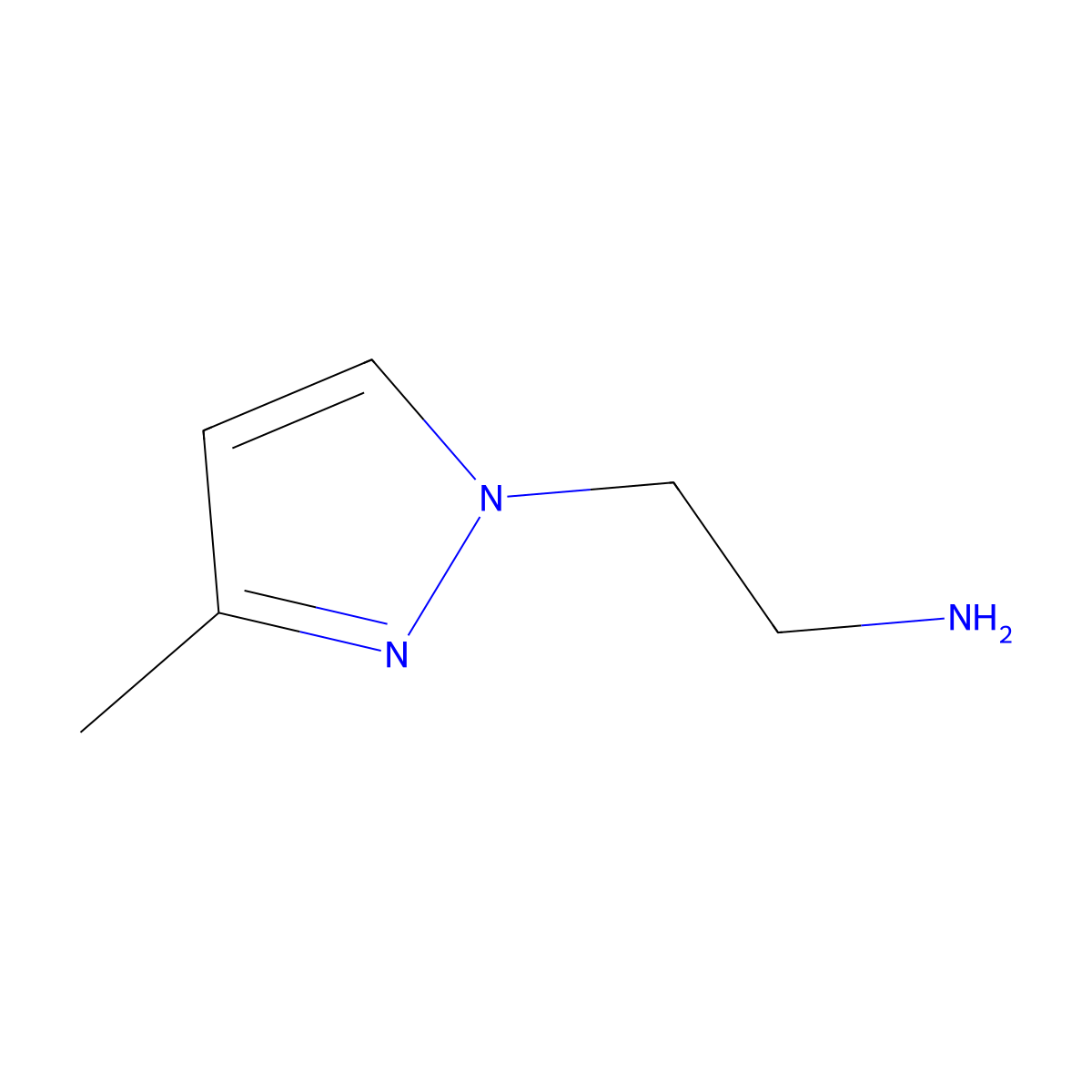 2-(3-Methyl-pyrazol-1-yl)-ethylamine molecular structure, CAS 62821-90-3
