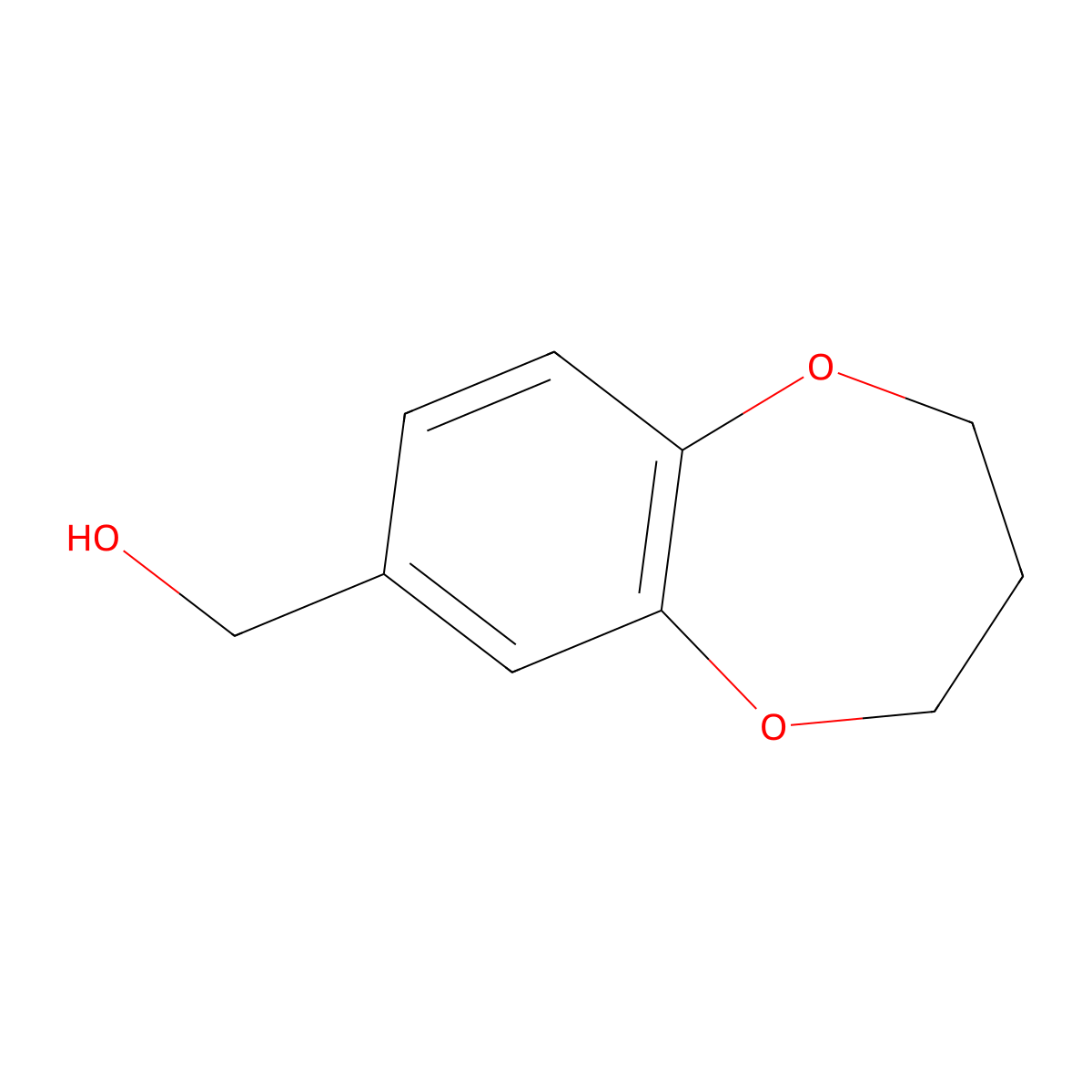 3,4-dihydro-2H-1,5-benzodioxepin-7-ylmethanol molecular structure, CAS 62823-14-7