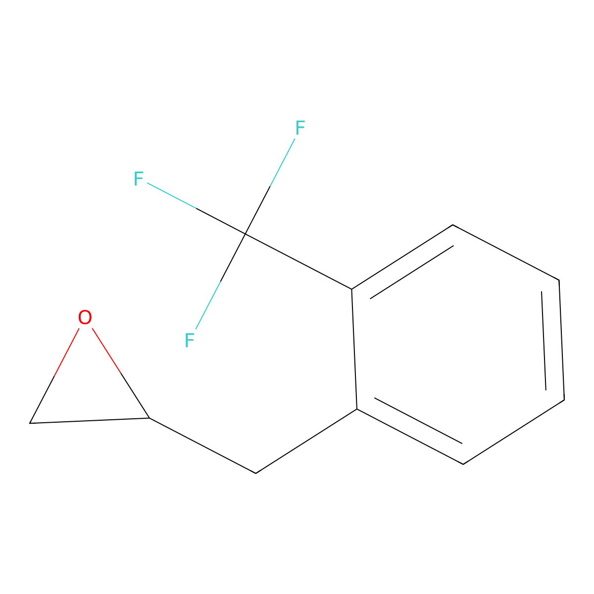 2-{[2-(Trifluoromethyl)phenyl]methyl}oxirane molecular structure, CAS 62826-31-7