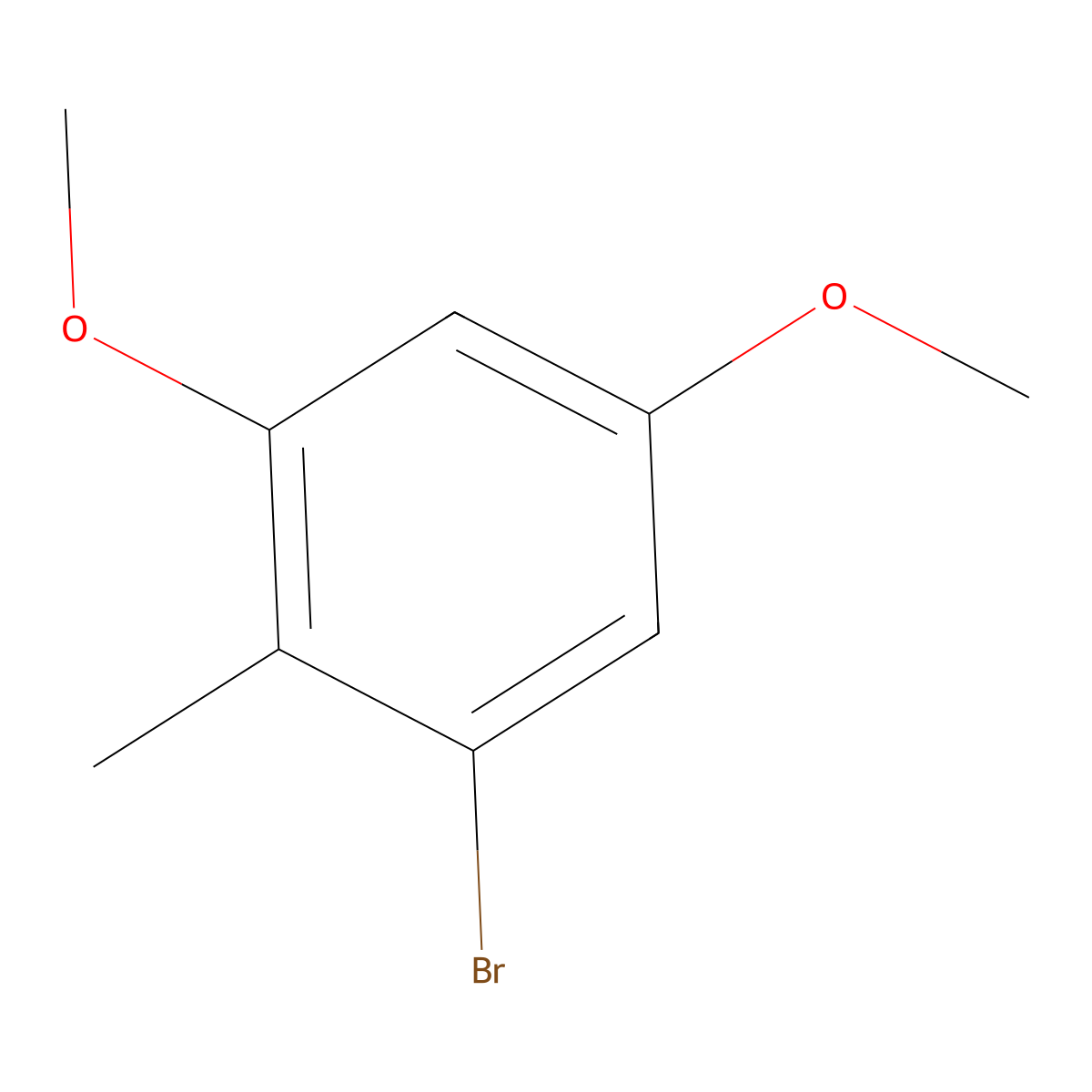 1-Bromo-3,5-dimethoxy-2-methylbenzene molecular structure, CAS 62827-43-4