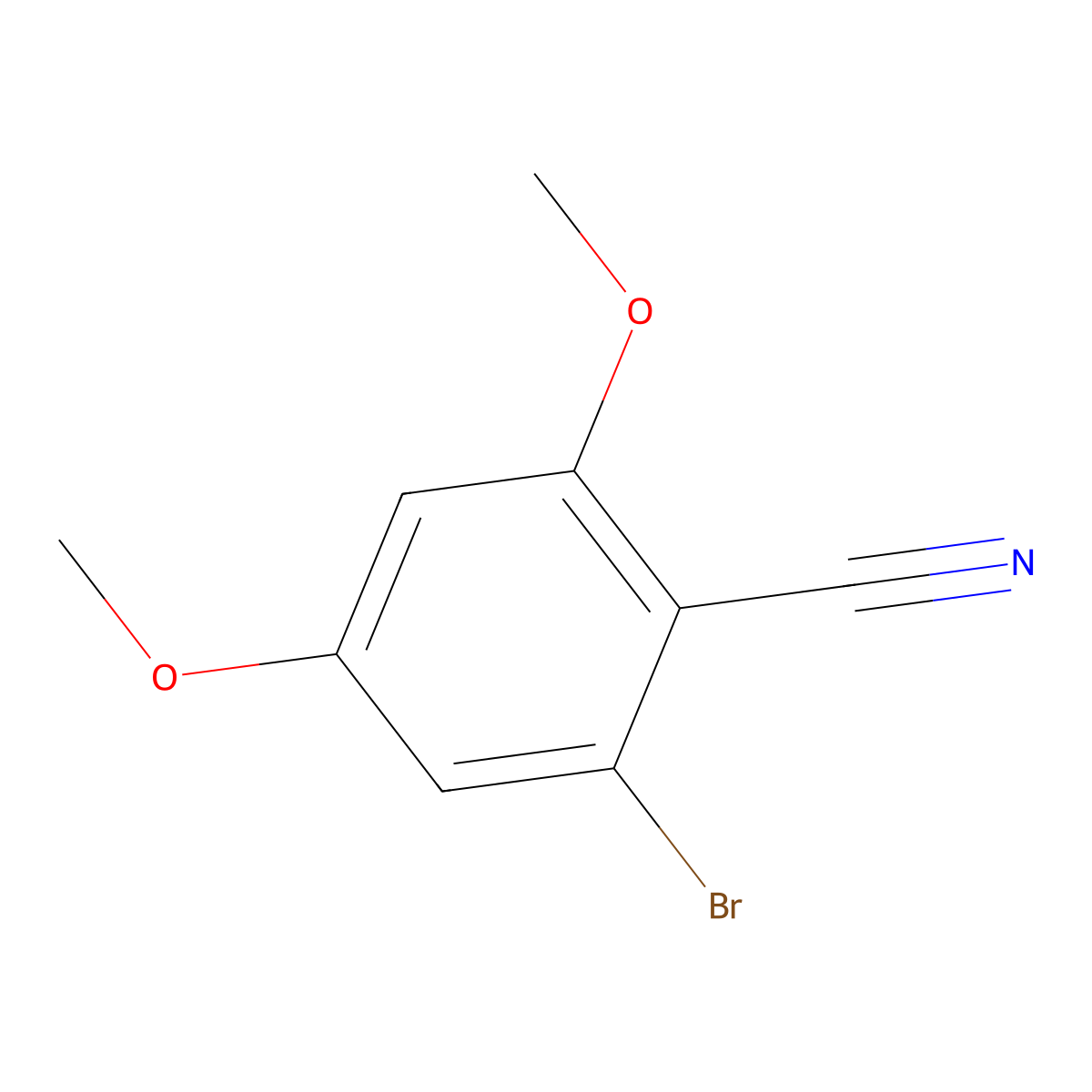 2-Bromo-4,6-dimethoxybenzonitrile molecular structure, CAS 62827-45-6