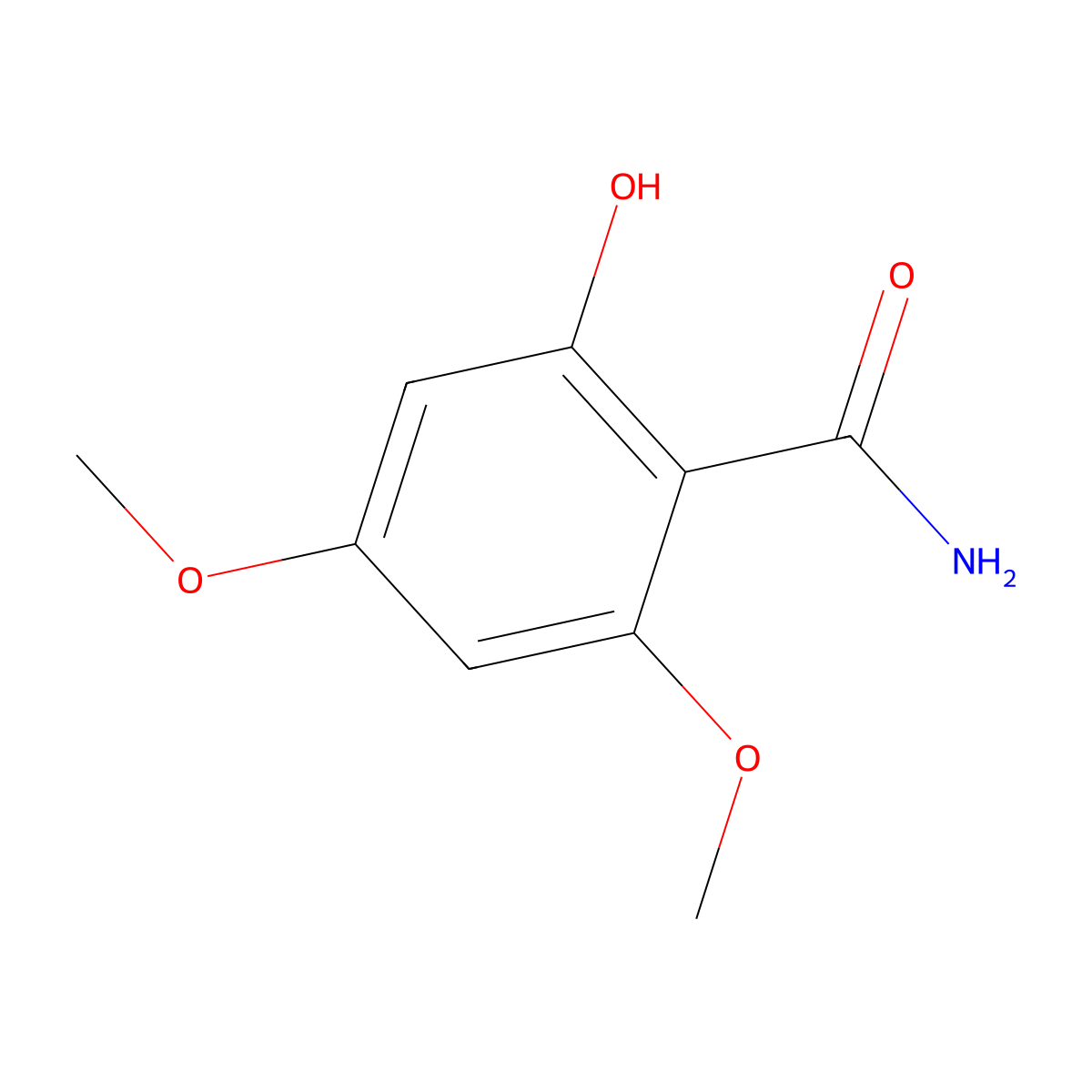 2-Hydroxy-4,6-dimethoxybenzamide molecular structure, CAS 62827-48-9