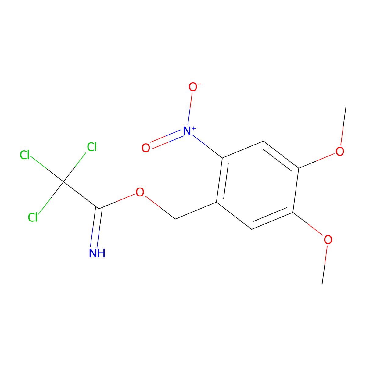 4,5-Dimethoxy-2-nitrobenzyl 2,2,2-Trichloroacetimidate molecular structure, CAS 628280-41-1