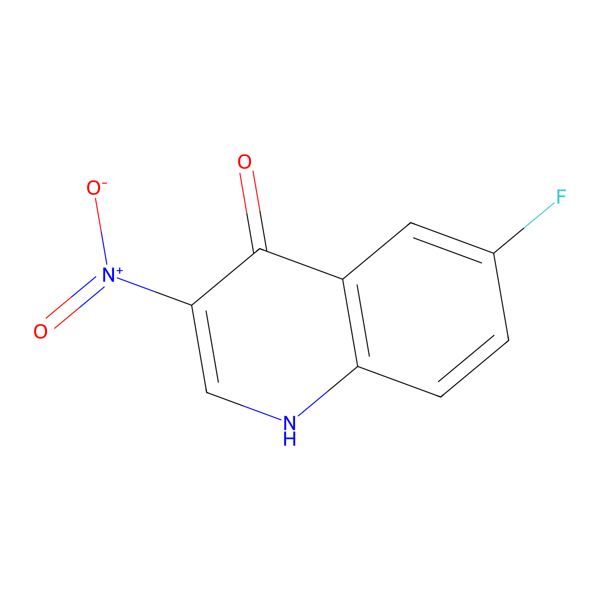 6-Fluoro-4-hydroxy-3-nitroquinoline molecular structure, CAS 628284-75-3
