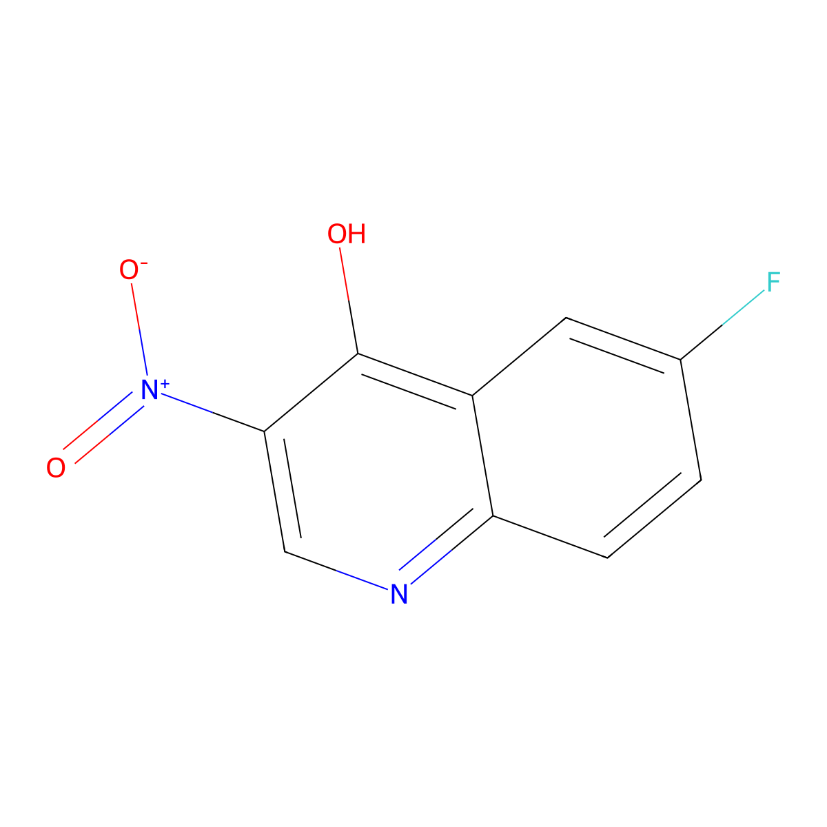 6-Fluoro-4-hydroxy-3-nitroquinoline molecular structure, CAS 628284-75-3