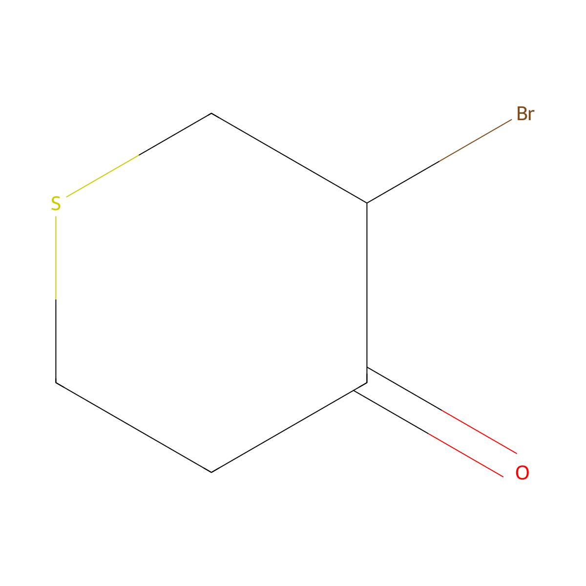 3-Bromodihydro-2H-thiopyran-4(3H)-one molecular structure, CAS 62829-46-3