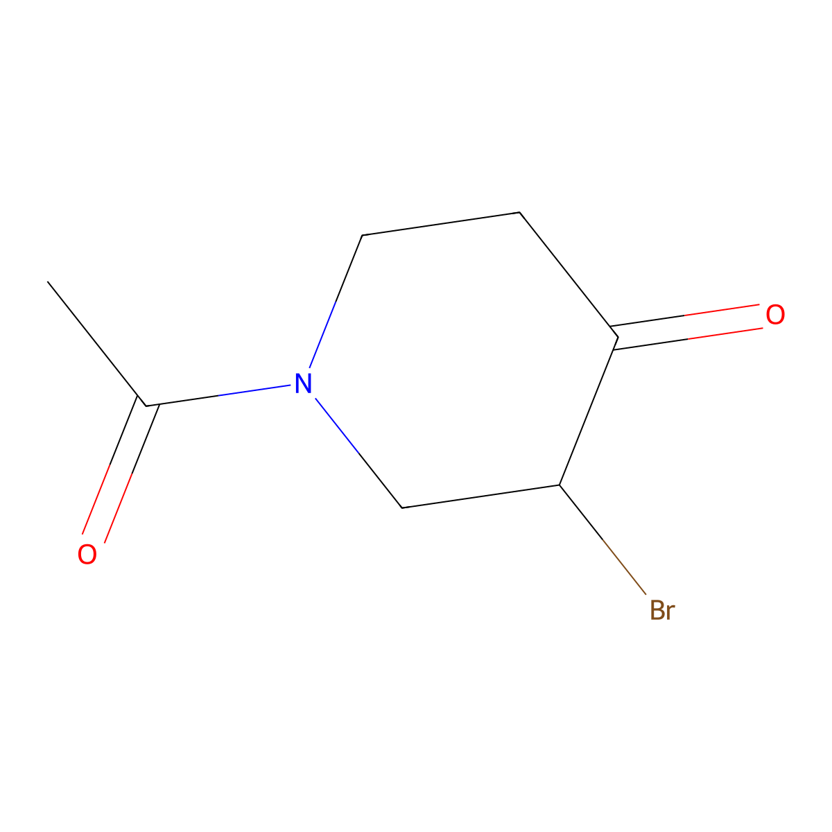 1-Acetyl-3-bromo-4-piperidinone molecular structure, CAS 62829-47-4