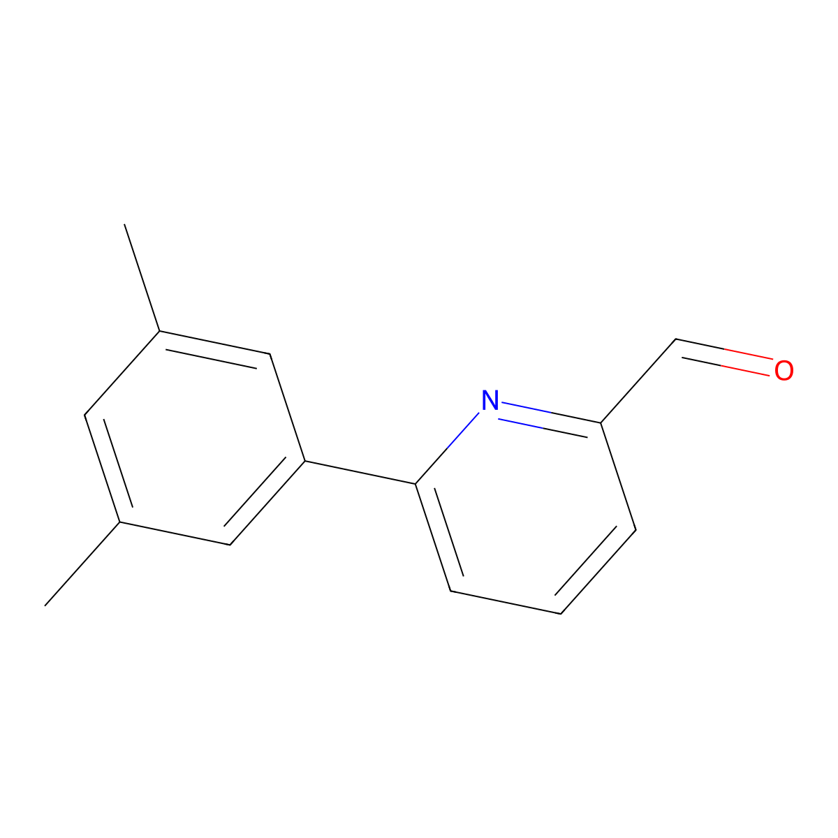 2-Pyridinecarboxaldehyde, 6-(3,5-dimethylphenyl)- molecular structure, CAS 628291-93-0