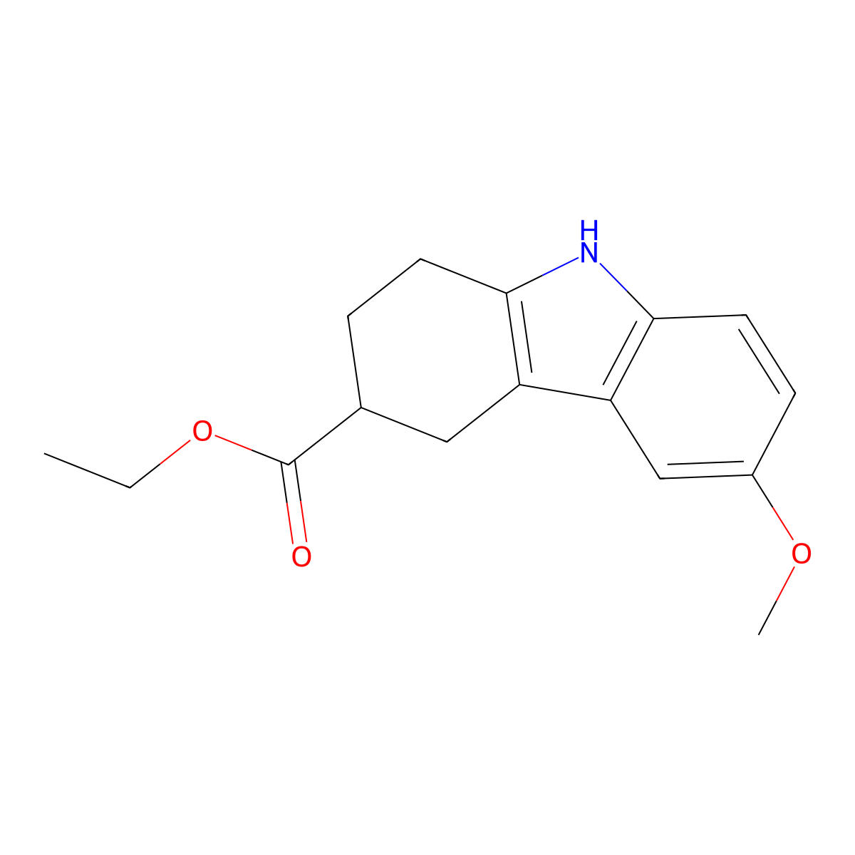ethyl 6-methoxy-2,3,4,9-tetrahydro-1H-carbazole-3-carboxylate molecular structure, CAS 628294-72-4