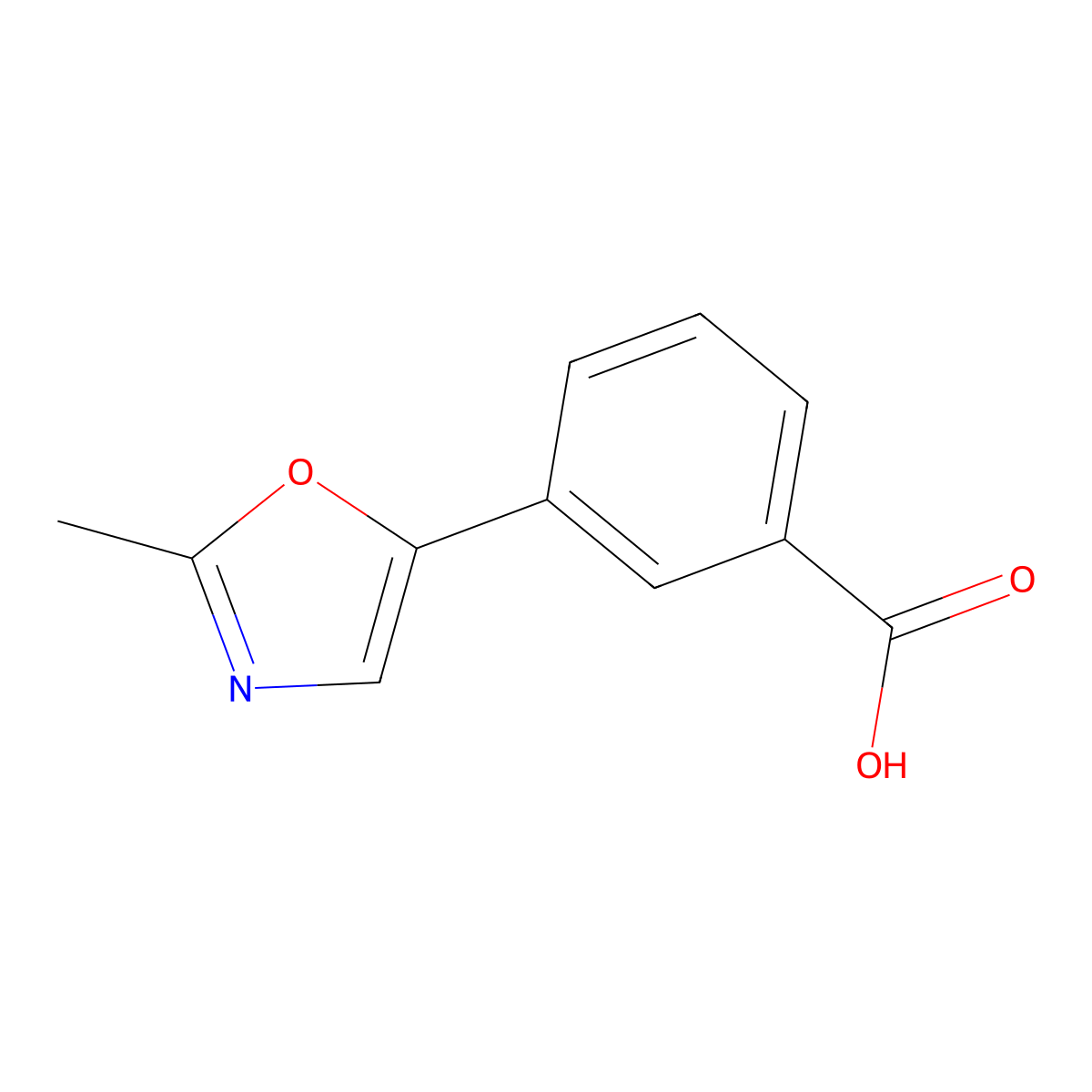 3-(2-Methyl-oxazol-5-yl)-benzoic acid molecular structure, CAS 628297-36-9