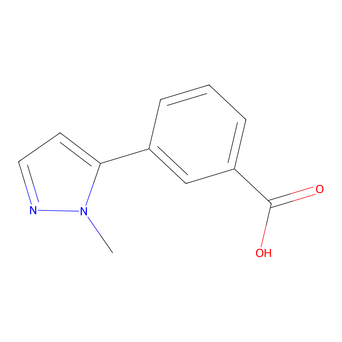 3-(1-Methyl-1H-pyrazol-5-yl)benzoic acid molecular structure, CAS 628297-55-2