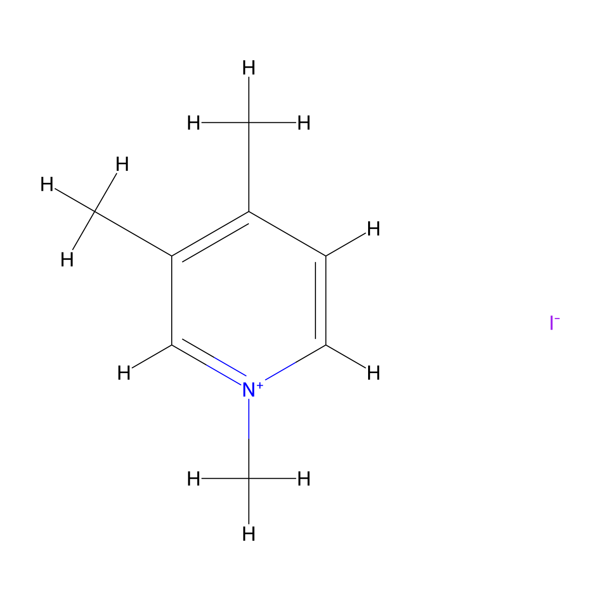 1,3,4-Trimethylpyridin-1-ium iodide molecular structure, CAS 6283-41-6
