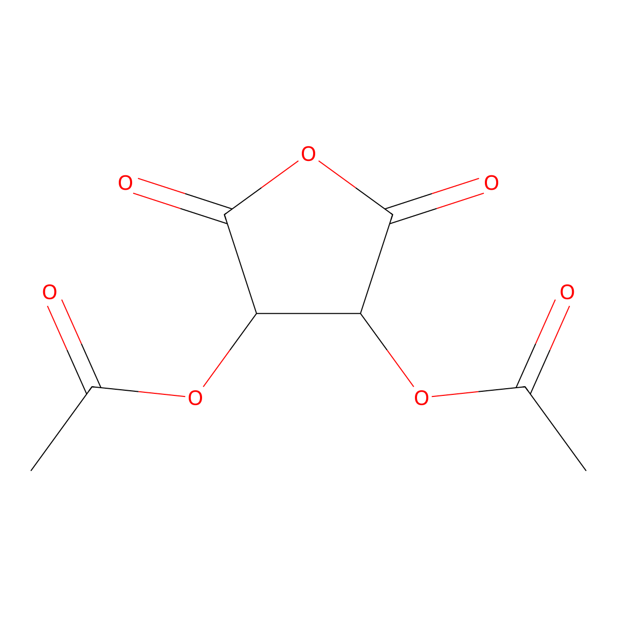 (+)-Diacetyl-L-tartaric anhydride molecular structure, CAS 6283-74-5