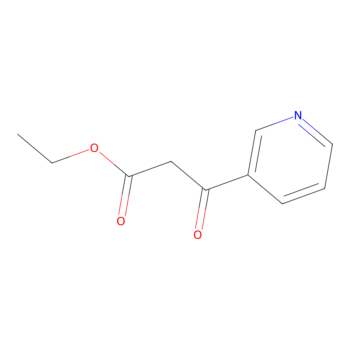 Ethyl 3-oxo-3-(pyridin-3-yl)propanoate molecular structure, CAS 6283-81-4