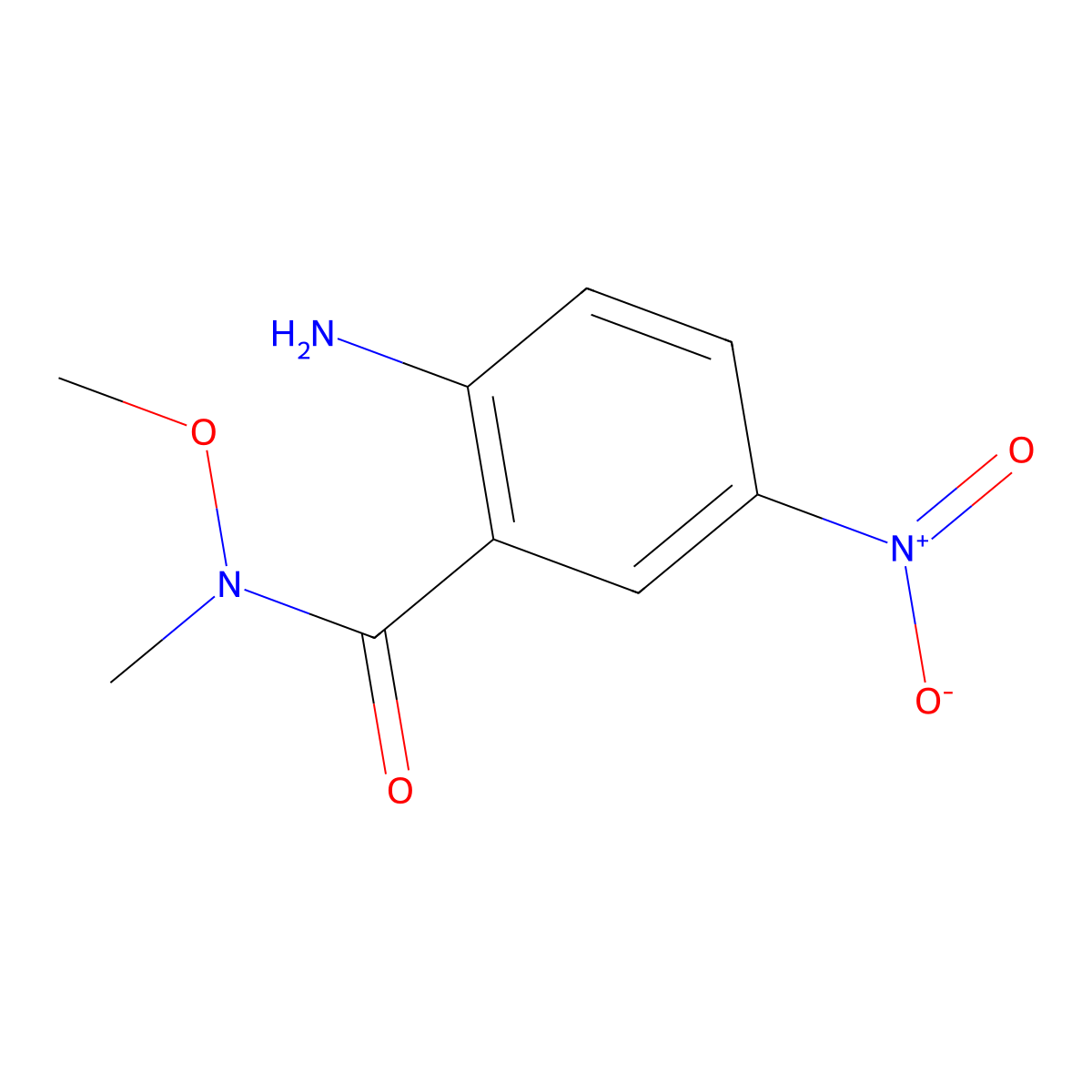 2-Amino-N-methoxy-N-methyl-5-nitrobenzamide molecular structure, CAS 628300-35-6