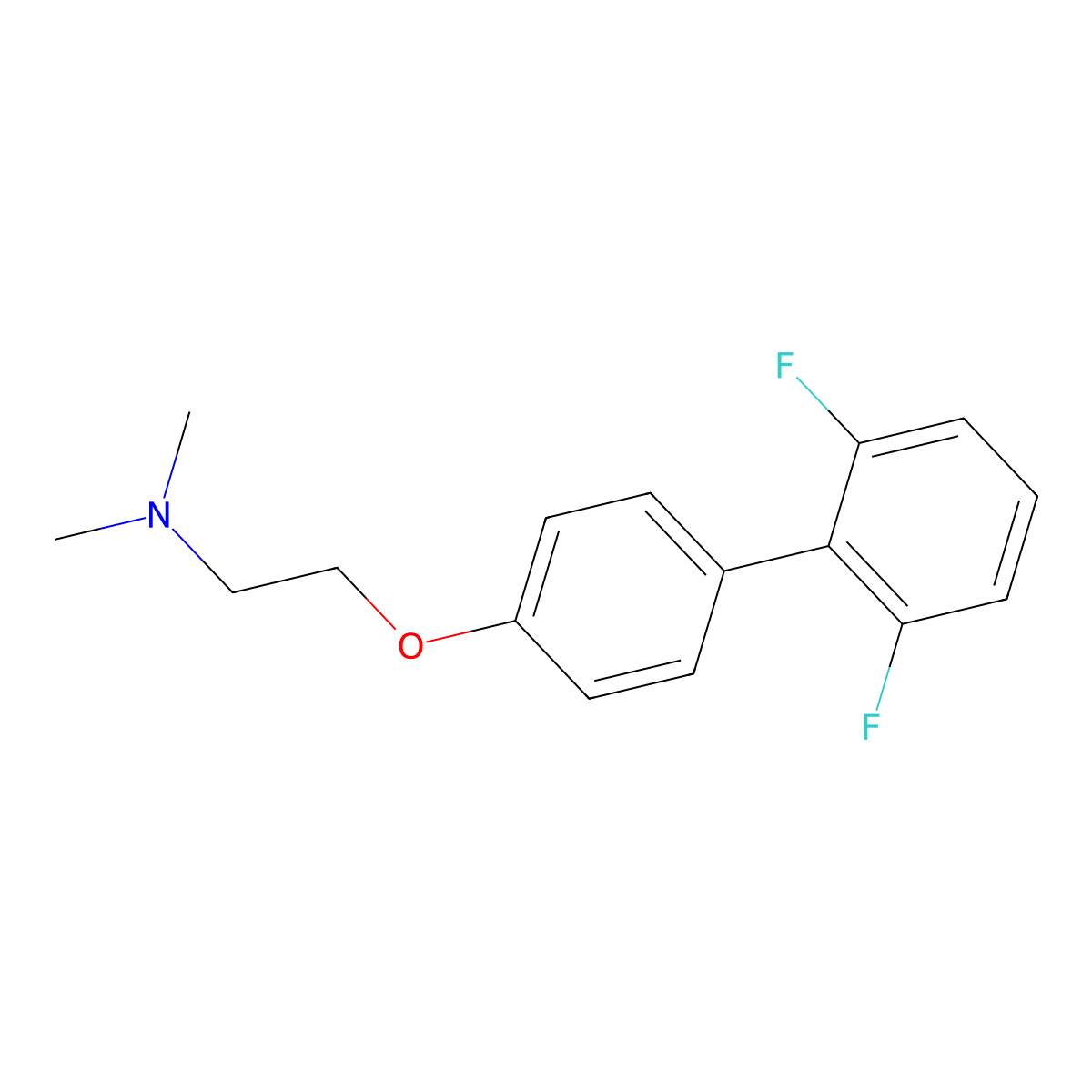 2-[(2',6'-Difluoro[1,1'-biphenyl]-4-yl)oxy]-N,N-dimethylethan-1-amine molecular structure, CAS 628306-33-2