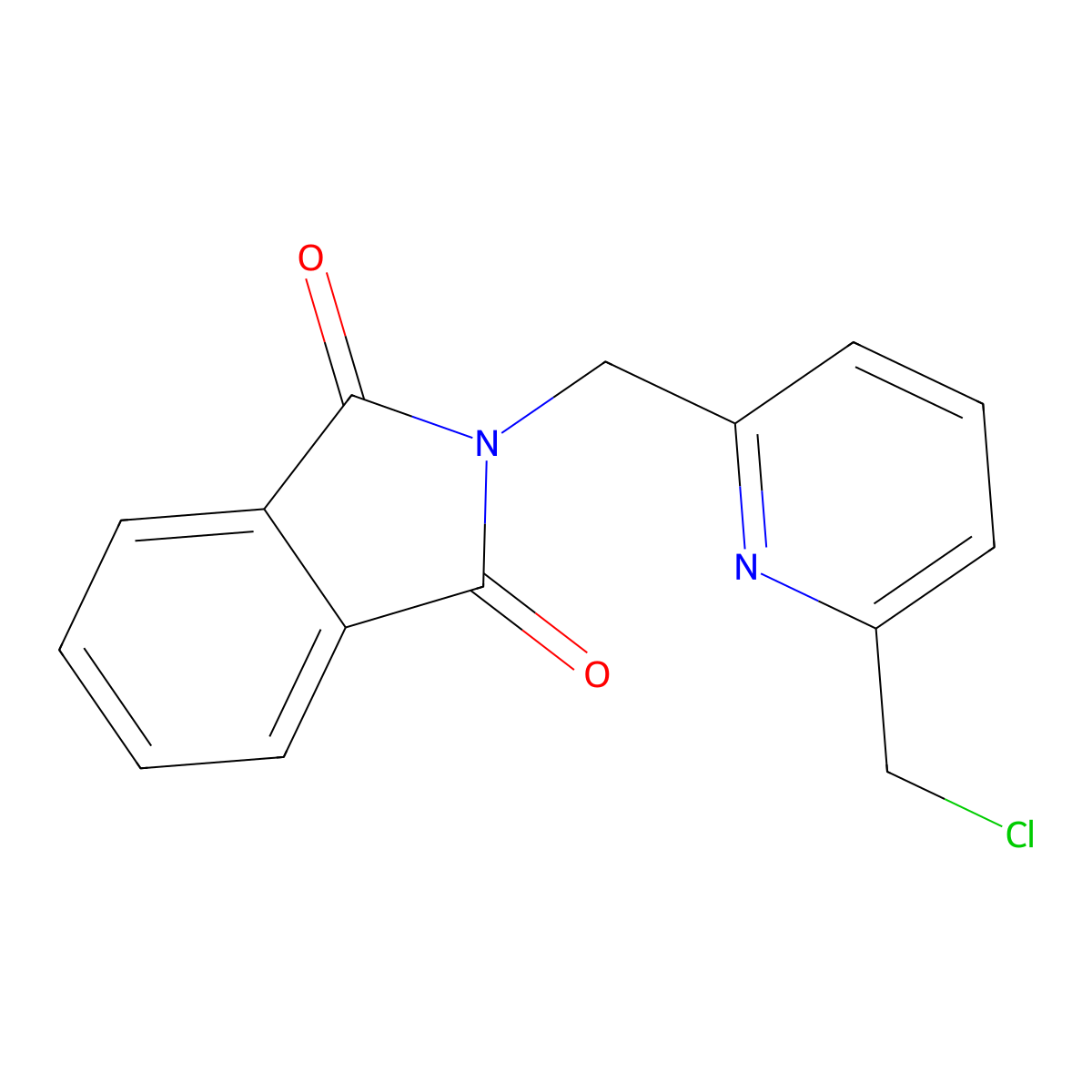 1H-Isoindole-1,3(2H)-dione, 2-[[6-(chloromethyl)-2-pyridinyl]methyl]- molecular structure, CAS 628308-52-1