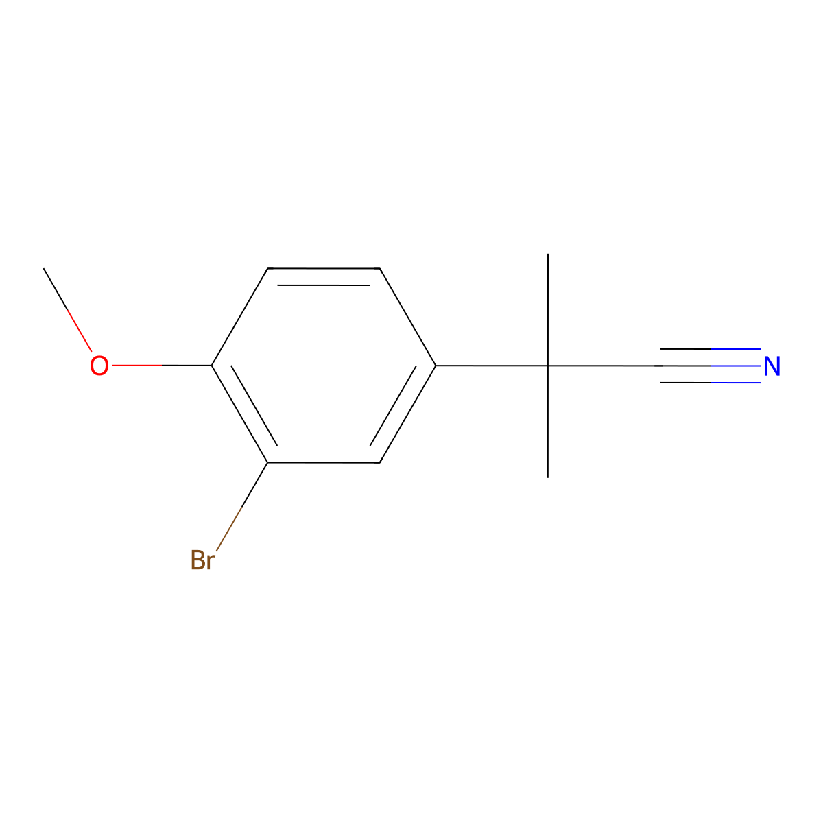 2-(3-Bromo-4-methoxyphenyl)-2-methylpropionitrile molecular structure, CAS 628311-33-1