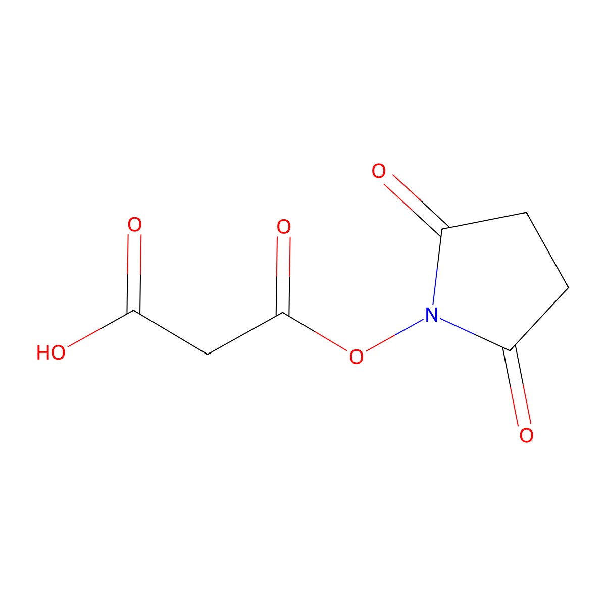 3-((2,5-Dioxopyrrolidin-1-yl)oxy)-3-oxopropanoic acid molecular structure, CAS 628318-69-4