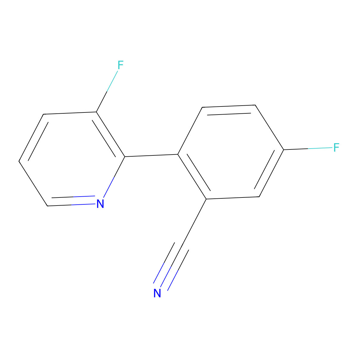 5-Fluoro-2-(3-fluoropyridin-2-yl)benzonitrile molecular structure, CAS 628323-40-0
