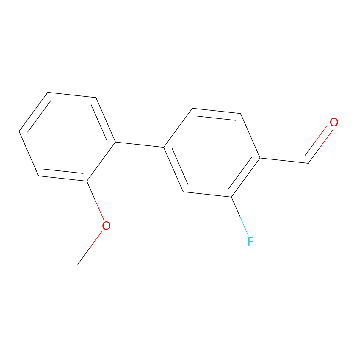 3-Fluoro-2'-methoxy-[1,1'-biphenyl]-4-carbaldehyde molecular structure, CAS 628325-89-3