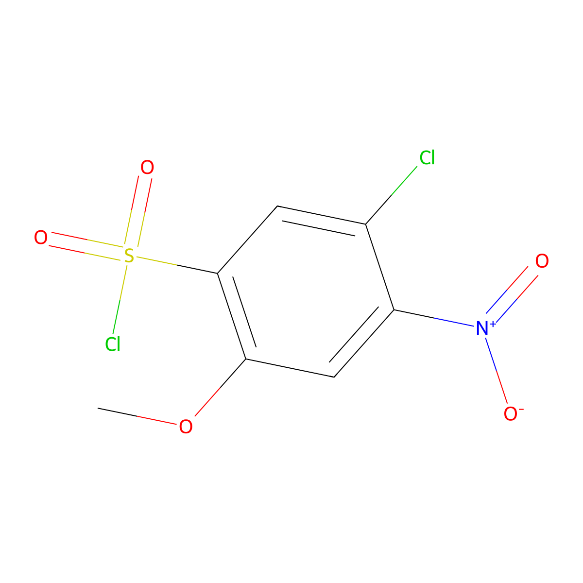5-Chloro-2-methoxy-4-nitrobenzene-1-sulfonyl chloride molecular structure, CAS 62833-51-6