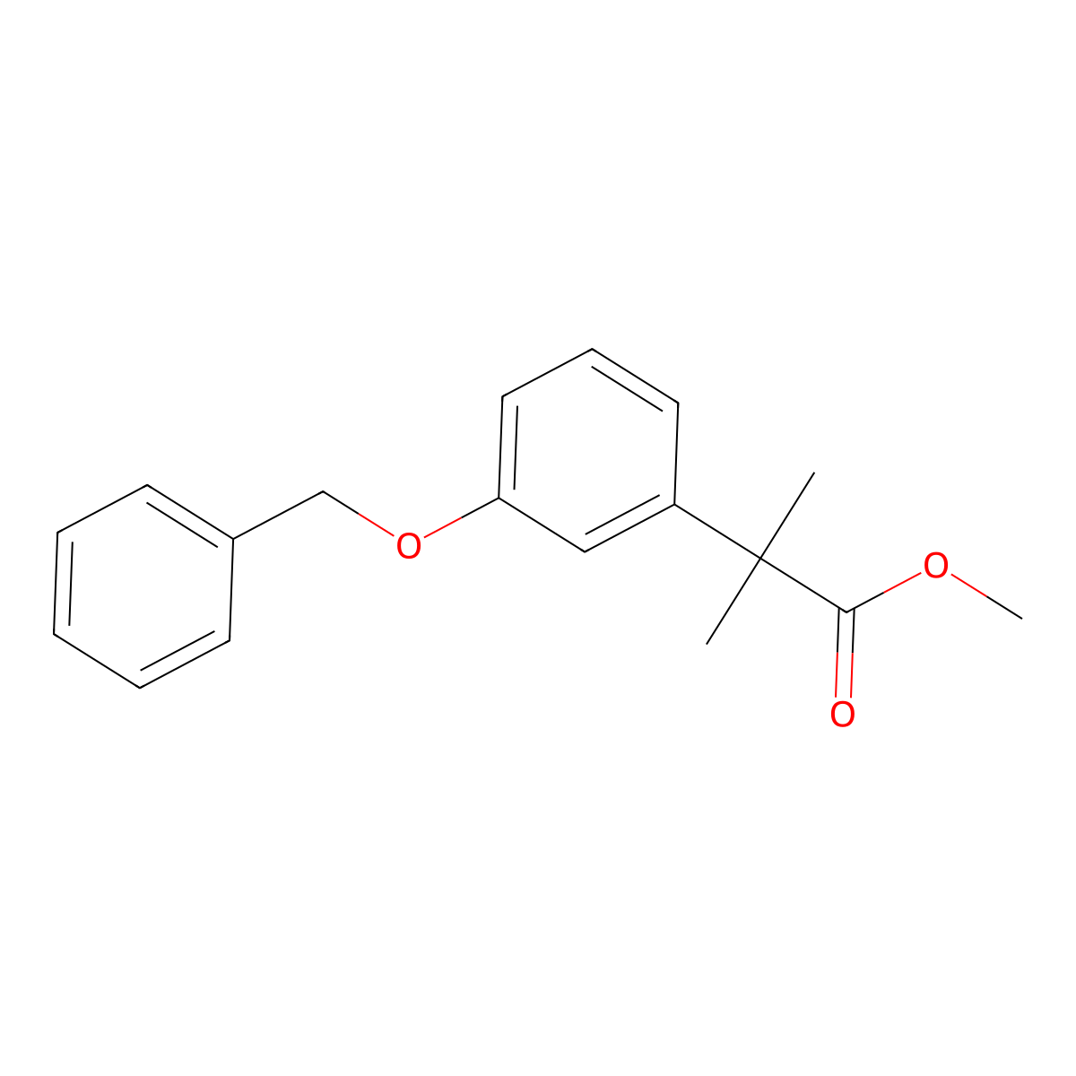 Methyl 2-(3-(benzyloxy)phenyl)-2-methylpropanoate molecular structure, CAS 628330-15-4