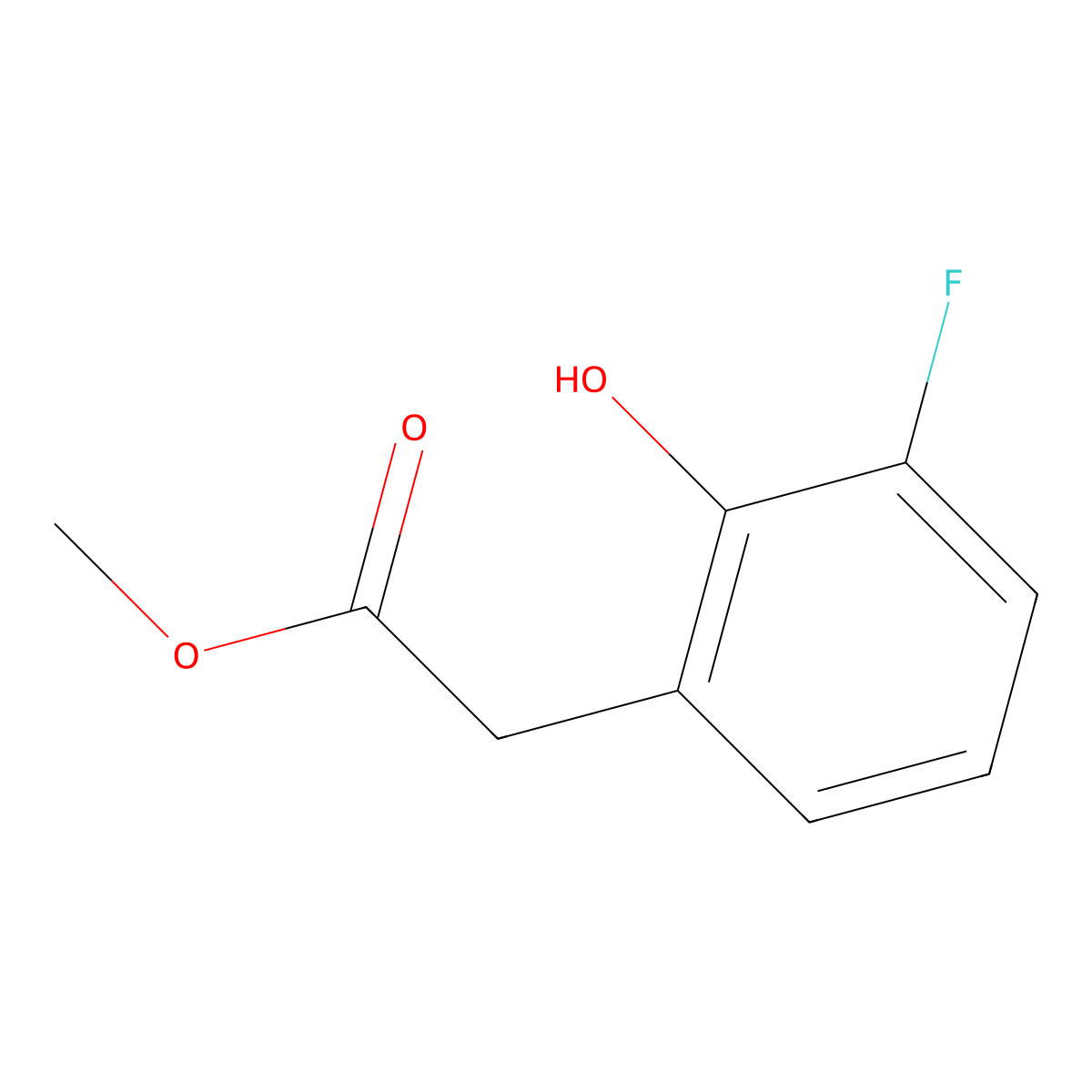 Methyl 2-(3-fluoro-2-hydroxyphenyl)acetate molecular structure, CAS 628330-77-8