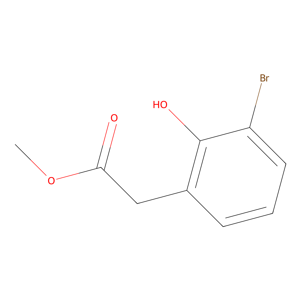 Methyl 2-(3-bromo-2-hydroxyphenyl)acetate molecular structure, CAS 628331-74-8