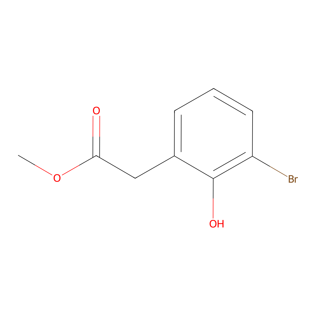 Methyl 2-(3-bromo-2-hydroxyphenyl)acetate molecular structure, CAS 628331-74-8