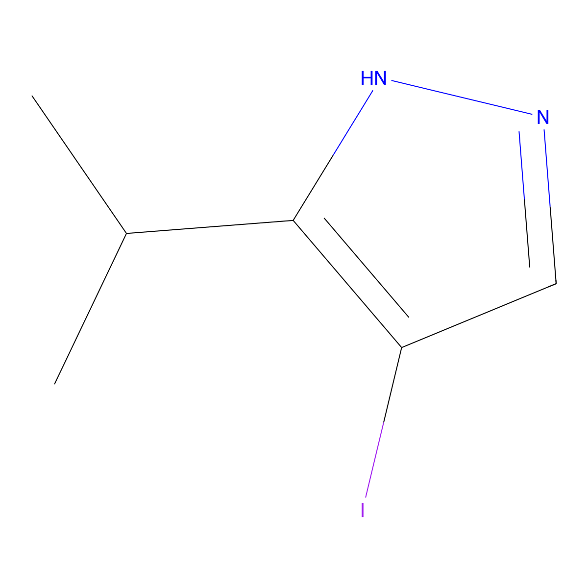 4-iodo-3-isopropyl-1H-pyrazole molecular structure, CAS 628332-22-9
