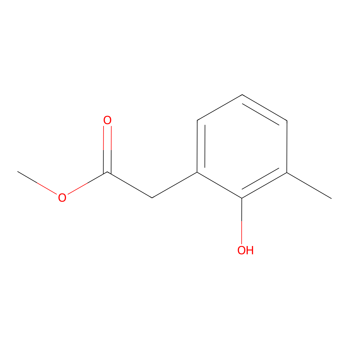 Methyl 2-hydroxy-3-methylphenylacetate molecular structure, CAS 628335-02-4