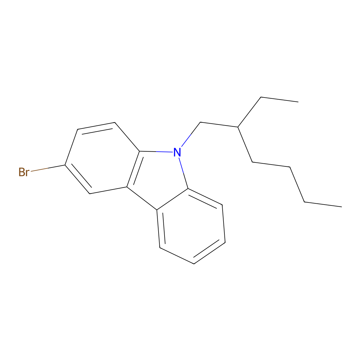 3-Bromo-9-(2-ethylhexyl)-9H-carbazole molecular structure, CAS 628336-85-6